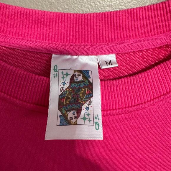 QUEEN OF SPARKLES Heart on Your Sleeves Crewneck Sweatshirt medium - Picture 6 of 7